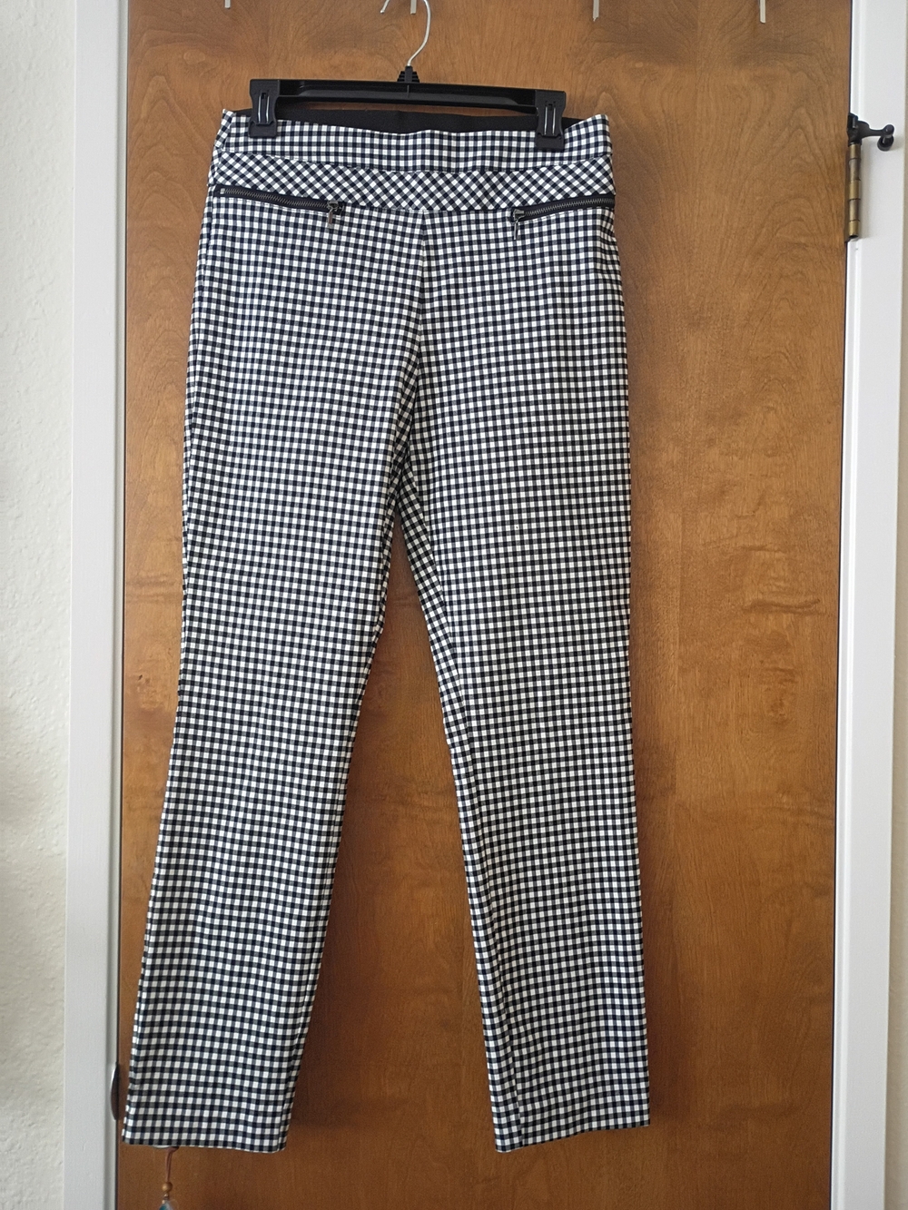 Candie's Black & White Gingham Straight-Leg Pants